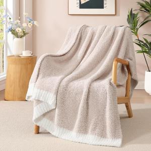 WRENSONGE Throw Blanket Cationic Dyeing Taupe Soft Cozy Fluffy Warm Hand Made Throw Blankets for Couch, Sofa, Chair, Bed, Camping, Picnic, Travel Lightweight Bed Blanket - 50"*70"