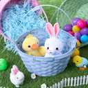 JOYIN 3 Pcs Easter Bamboo Baskets, Round Woven Goodie Basket with Handle, Empty Candy Toys Gift Basket for Easter Egg Hunt, Kids Party Treats Picnic Favors Decorations,10.25"X11"(Blue, Pink, Green)