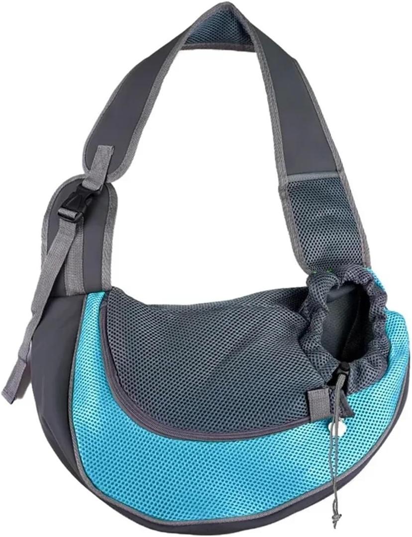 Pet Cat Dog Carrier Backpack Travel Tote Shoulder Bags Mesh Sling Carry Pack Pet Carrying Supplies Crossbody Shoulder Bag(Blue)