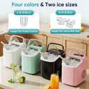 DUMOS Ice Maker Countertop, Ice Machine with Portable Handle, Basket and Scoop, 26lbs Daily, 9 Bullet Cubes in 6~8 Mins, Auto-Cleaning for Home, Kitchen, Office, Outdoors, RV Camping
