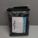 No Hook Slub Textured Shower Curtain with Snap in Liner - Black Fabric Outer Curtain & Waterproof Inner Liner, Hotel Style with See Through Top Window, 71x74 in