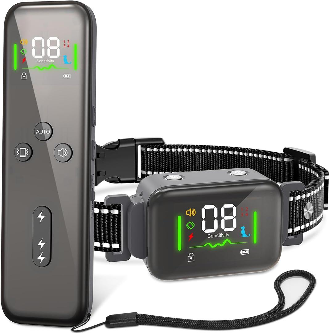 Dog Training Collar with Automatic No Barking Mode Remote 2600FT Dog Shock Collar with Replacement Strap