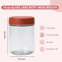 Artcochan Overnight Oats Containers with Lids 16 oz Glass Jars 5 Pack Glass Mason Jars with Airtight Lids, Perfect for Oats, Yogurt, Chia Pudding, Snack, 16 oz, 3.35 inches x 4.65 inches