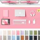 YSAGi Leather Desk Pad Protector, Office Desk Mat, Large Mouse Pad, Non-Slip PU Leather Desk Blotter, Laptop Desk Pad, Waterproof Desk Writing Pad for Office and Home (Pink, 55" x 24")