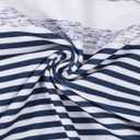 LilyCoco Womens Striped Shirt Color Block Crewneck Short Sleeve T Shirt Grey X-Large (Gray, XL)