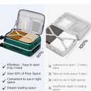Hanke 26 Inch Large Checked Luggage PC Hard Shell Luggage Top Opening Travel Luggage Suitcases with Wheels for Woman Men.(Dark Green)