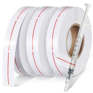 Glenmal 3 Roll Syringe Line Stickers 1.5" x 0.5" Dosage Marking Clear Label Bright Red Indicator Line Pharmacy Labels for Veterinary Medical Pharmacy Medication Healthcare Medicine, 500 Pcs Per Roll