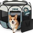 Dog Playpen, Portable Puppy Pet Crate Indoors for Small/Medium Dogs Cats Rabbits, Foldable Dog Cage Enclosure for Outdoor, Pop Up Dogs Tent Kennel with Carrying Case, Grey