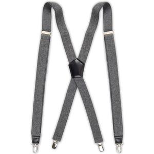 DOCKERS Men's Solid Suspender (Textured Gray)