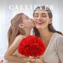 Silk Carnation Flower, 50 Artificial Flowers, Used for Wedding Decoration DIY Handmade Flowers, Carnation Flower Diameter 3.5 Inches and 6 Inches Stem (Red)