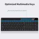 Wireless Keyboard and Mouse Combo, MARVO 2.4G Ergonomic Wireless Computer Keyboard with Phone Tablet Holder, Silent Mouse with 6 Button, Compatible with MacBook, Windows (Black)