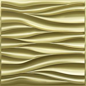 STICKGOO 3D Wall Panels for Interior Wall Decor, Champaign Gold Wave Design Accent Wall Panels, 19.7" x 19.7" Decorative PVC Wall Panels for Living Room, Lobby, Office