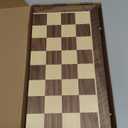 AMEROUS Chess Set, 15"x15" Folding Magnetic Wooden Standard Chess Game Board Set with Wooden Crafted Pieces and Chessmen Storage Slots