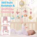 BOBXIN Baby Musical Crib Mobile for Bassinet with Projector and Night Light,150 Music,Timing Function,Take Along Mobile Musical Box and Rattle,Toy for Newborn Girls Boys