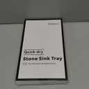 2PCS Water Absorbing Stone Drying Tray Mat for Bathroom Sink & Kitchen Counter Organizer, Quick Dry Dish Soap Dispenser Sponge Holder, Vanity Sink Caddy, Coaster, Dark Gray - 10" x 6"