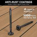 FMhotu #14 Heavy-Duty Wood Screws, Star Drive Deck Screws, Rust Resistant Timber Screws for Timber/Log/Landscaping Wood (10 Inch,250Pcs,Black)