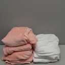 8 Pieces Sleepover Party Supplies Include Soft Throw Blankets and Mattress Sheet(Sheet Only) Pad Covers for Spa Sleepover Slumber Birthday Party Favors (White and Pink)