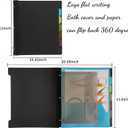 2 Pcs Pivotable Refillable Notebook, 3 Ring Binder Notebooks 1 Inch, Notebook with Dividers and Pockets, Folder Notebook, Flexible Binder, Soft Binders 3 Ring, Foldable Binder- Black