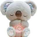 Relief Koala Breathing Stuffed Animal Baby Sound Machine Soother Koala Bear Anxiety with Sensory Details Music Lights Rhythmic Breathing Motion (Grey) (Grey)