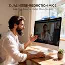 4K Center Screen Webcam, Retractable Eye Contact Camera for Sincere Video Calls, Dual-Mode Center Cam & Eye Level Web cam, Middle of Monitor Webcam with Independent Privacy Buttons