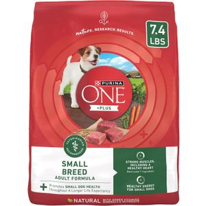 Purina One Small Breed Plus High-Protein Dog Food Lamb and Rice Formula Dry Dog Food - 7.4 lb. Bag (7.4 Pound (Pack of 1))
