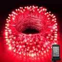 KNONEW Outdoor Christmas Lights 300 LED 99ft String Lights 8 Modes & Memory Fairy Light Plug in Waterproof LED String Lights for Xmas Yard Tree Wedding Party Holiday Decorations (Red)