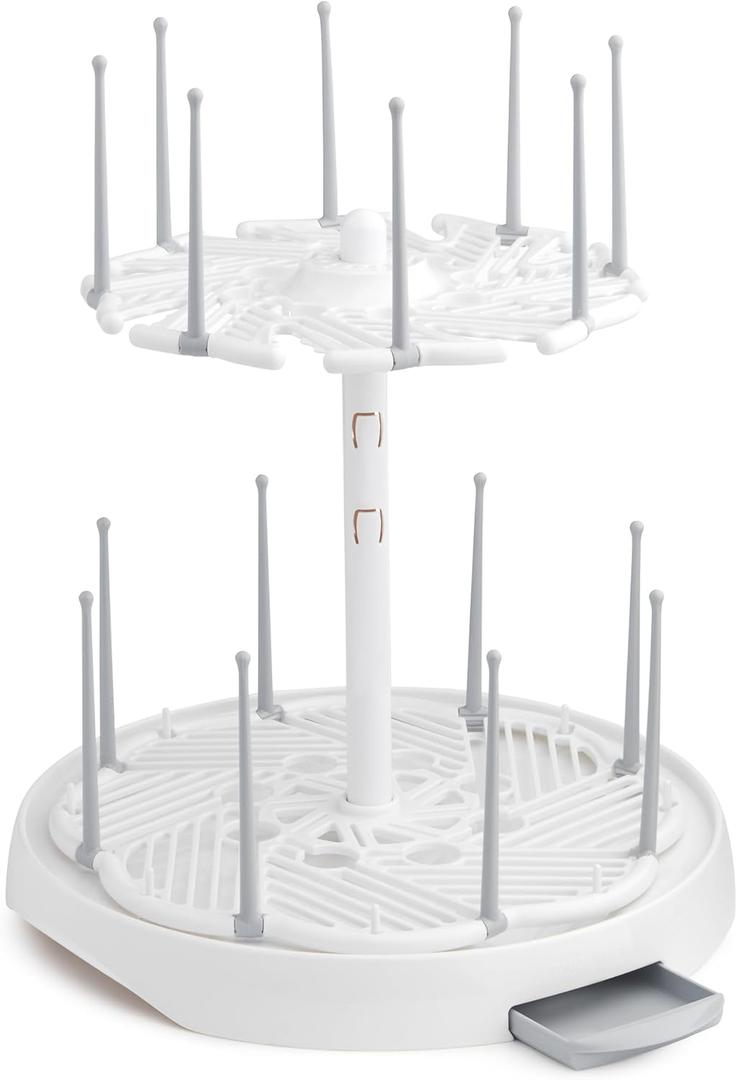 Munchkin High Capacity Drying Rack for Baby Bottles and Accessories, White (1 Count (Pack of 1))