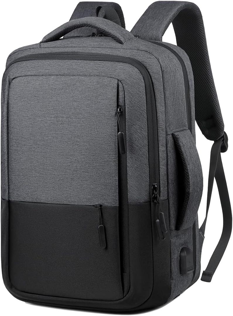 VGOAL Travel Laptop Backpack, Laptop Bookbag College Backpack Durable Water Proof with USB Charging Port for Men Women (KT0107W-G)