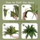 Senjie Artificial Boston Fern 2 Set 55 Branches Fake Ferns for Outdoors 32Inch Faux Plant for Home Living Room Office Decor