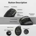 Acer Ergonomic Mouse Wireless, Vertical Computer Mouse for Office, Ergo Mice Rechargeable for Medium to Large Sized Hands, 2.4GHz USB Receiver, 800/1200/1600 DPI, 6 Buttons for Laptop, PC and Desktop