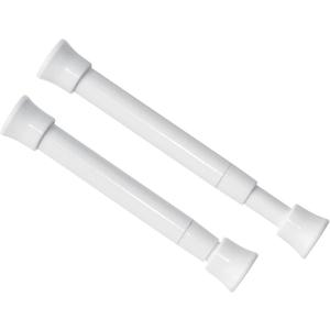 KXLife Pack of 2 Smallest Spring Tension Curtain Rod 5.25 to 7.5 Inch, Mini Thin Tension Rod No Drill for Narrow Window, Cupboard Dividers, White