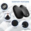 Skechers Seat Cushion, Ergonomic Memory Foam Cushion for Long Sitting Hours on Office & Home Chair, Car Seat Cushion for Sciatica, Coccyx Cushion,Black