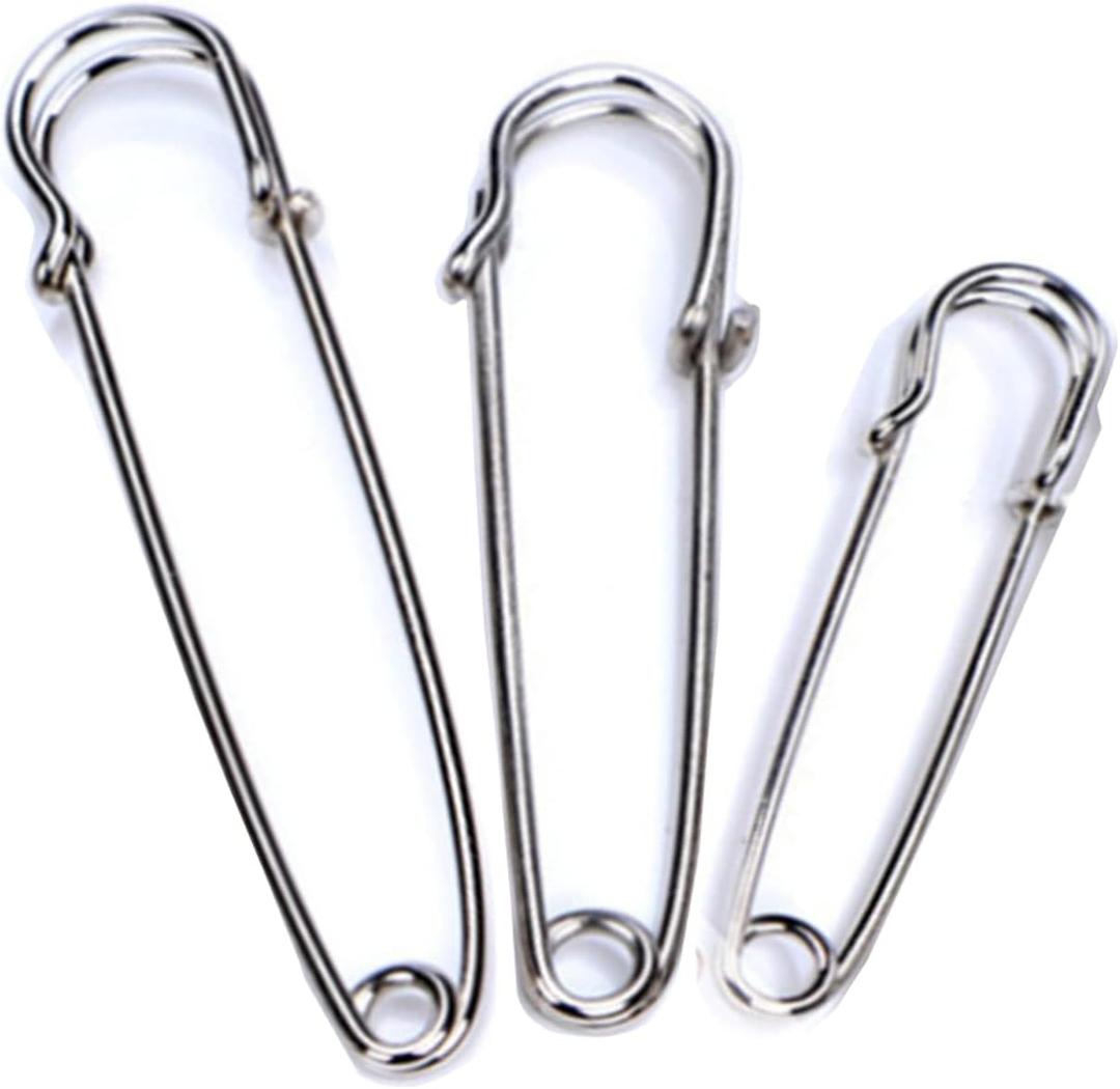 Large Safety Pins Assorted Clothes 60Pcs Heavy Duty 3 Sizes Pins for Crafts Brooch Making