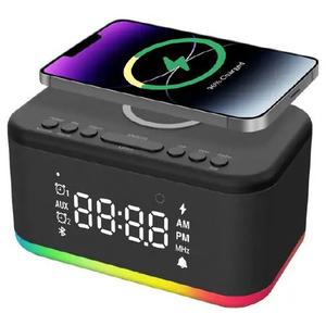 Fansbe Tech Vibrating Alarm Clocks, Dimmable Digital Alarm Clocks Wireless Charger Bluetooth, Black