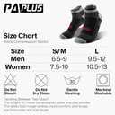 PAPLUS Compression Socks for Men & Women, 2/4/6 Pairs Ankle Running Socks with Arch Support, Ankle Support, Plantar Fasciitis (Black, L)