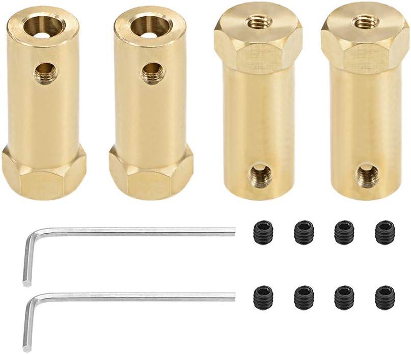 uxcell Hex Coupler 6mm Bore Motor Hex Brass Shaft Coupling Flexible Connector for Car Wheels Tires Shaft Motor, 4 Pcs uxcell Hex Coupler 6mm Bore Motor Hex Brass Shaft Coupling Flexible Connector for Car Wheels Tires Shaft Motor, 4 Pcs