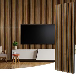 SK Studio 2 Pack Acoustic Panels, 47.2 x 12.6 Inch Self Adhesive Acoustical Wood Print Wall Panels, Large Soundproof Panels for Home Studio Office Decor, Walnut Wood Grain