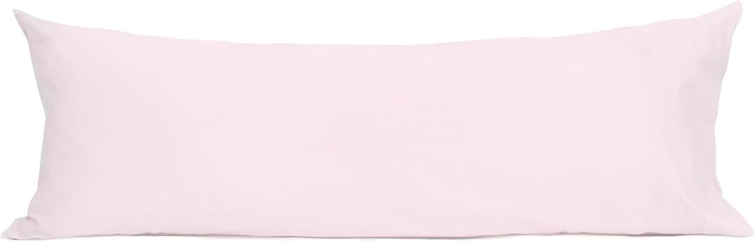 Sunflower Body Pillowcase 100% Cotton Long Pillow Cover/Case Envelope Closure 1 Pack, 21x54 inches Light Pink, Soft and Breathable