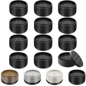 Furniture Risers Bed Risers Heavy Duty 1 inch, 2 inch, 3 inch, 4 inch Round Adjustable Bed Lifts Riser for Desk Legs Table Couch Sofa Chair Refrigerator Washing Machine (1 Inch, Black, 12 Pack)