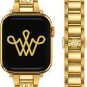 Wearlizer Compatible with Apple Watch Bands 41/40/38/44/45/46/49/42mm Women, Dressy Fancy Metal Chain Pretty Strap Designer Gold Silver Bracelet for iWatch Series 11 10 9 8 7 6 5 4 3 SE/Ultra 3 2 1