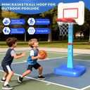 Toddler Basketball Hoop Indoor for Age 1 2 3, Adjustable Kids Basketball Hoop, Mini Basketball Hoop with 3 Balls for Outdoor Poolside, Christmas Birthday Sport Toys Gifts for Baby Boys Girls Age 1-3
