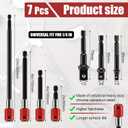 2 x 4 Pcs Magnetic Drill Bit Extension Set, 2, 4, 6, 12-inch Holders & Impact Socket Adapters (1/4", 3/8", 1/2") - Steel, Compatible with Most Power Drills