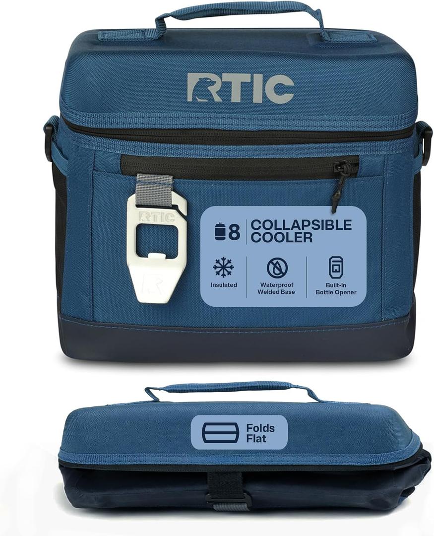 RTIC Everyday Cooler, Soft Sided Portable Insulated Cooling for Lunch, Beach, Drink, Beverage, Travel, Camping, Picnic, for Men and Women, 8 Can