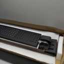 Fenge Dual Monitor Stand Riser, 42.5 Inch Desk Top Shelf for 2 Monitors, Computer Stands for Desk, Wood & Steel Desktop Riser for Laptop, PC, Printer (Brown)