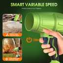 RPM 21V Cordless Leaf Blower with 2×6.0Ah Batteries - Handheld Electric Blower for Patio Cleaning, Car Drying, Leaves and Dust,Universa,Gifts for Men Husband Father, Green