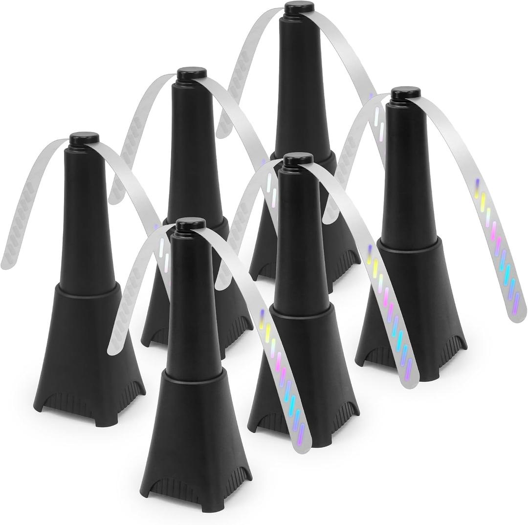 6 Packs Food Fans for Tables, AA Battery Powered, Portable Table Fans with Holographic Blades and Hook, Table Food Spinner Quiet for Picnic Home Party BBQ, Black