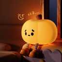TriPro Cute Pumpkin Silicone Rechargeable Night Light for Nursery Kids Room Decor, Baby Bedside Lamp