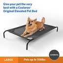 Coolaroo Original Elevated Dog Bed - Breathable Off-The-Ground Pet Bed with Cooling Fabric, Joint Relief & Moisture-Resistant Fabric, 100% Recyclable, Easy Clean, Gunmetal, Large