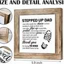 2 x Stepped Up Dad Gift, Wooden Box Signs for Home Decor, Grateful Poem Sign Gift to Stepdad, Father's Day Gift for Adopted Dad, Appreciation Gift for Stepped Up Dad, Stepdad Gift for Birthday A (multicolor)