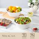 MALACASA Serving Bowls, 105 OZ Large Salad Bowls Set of 2, Porcelain White Bowls for Kitchen, Deep Bowls for Salad, Soup, Pho and Fruit, Ceramic Serving Bowls for Party, Microwave Safe, Series Regular